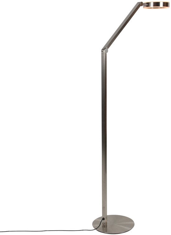 Vloerlamp Ringlux 4138ST - Verstelbare LED leeslamp van geborsteld staal - Draaibaar en kantelbaar - Steinhauer