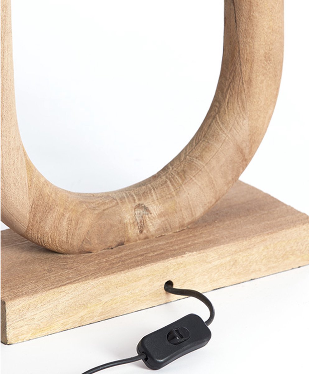 Light & Living tafellamp Paceco bruin – 30x12x59 cm – houten lampvoet – woonkamer | slaapkamer