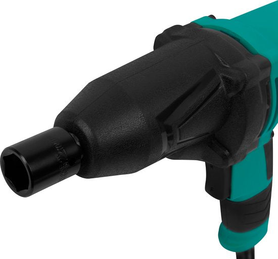 VONROC Slagmoersleutel 950W - 600Nm - 1/2” opname - Incl. 4 moerdoppen - 4m kabel - Soft Grip – geschikt voor banden verwisselen