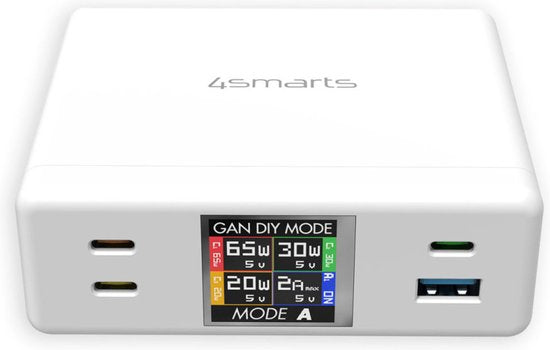 4smarts 130W GaN Oplaadstation met Quick Charge en Power Delivery Wit