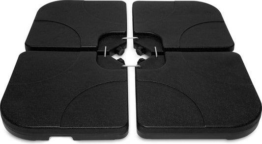 VONROC Parasoltegels – Vulbaar tot 25L per tegel – 50 x 50 x 10 cm – 4 stuks – Zwart