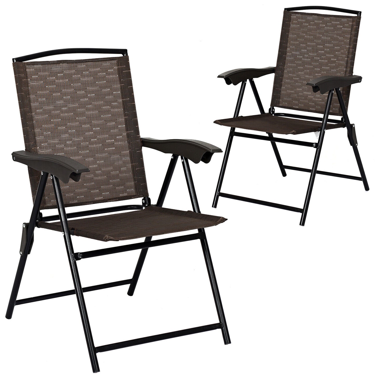 Coast 4er set vouwstoelen hochlehner tuinstoel vouwen fauteuil 69 x 54 cm x 90 cm bruin