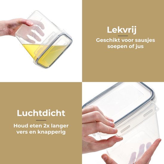 Stosh Vershoudbakjes - Voorraadpotten - Voorraadbussen - Snoeppot - 16 Stuks - BPA vrij - Kunststof