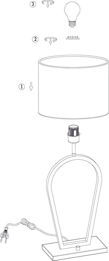 Steinhauer tafellamp Stang - zwart - metaal - 3503ZW
