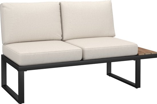 tectake® Tuinset - loungeset 4-delig - Weerbestendige tuinmeubelen met aluminium frame en polywood tafel - Verstelbare rugleuning - Tuinmeubelset met kussens - Ideaal voor tuin, balkon en terras