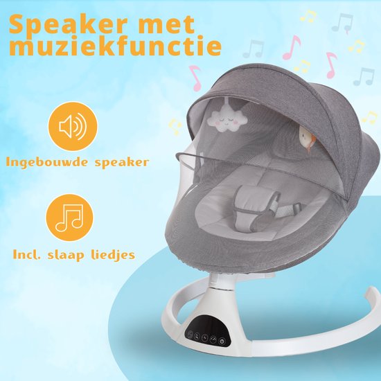 Moxica Wipstoel Elektrisch - Babyschommel - Schommelstoel - Baby Swing - Wipstoeltjes