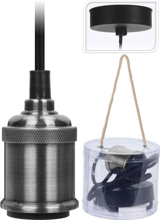 Hanglamp - Snoerpendel - Zilver - E27 Fitting
