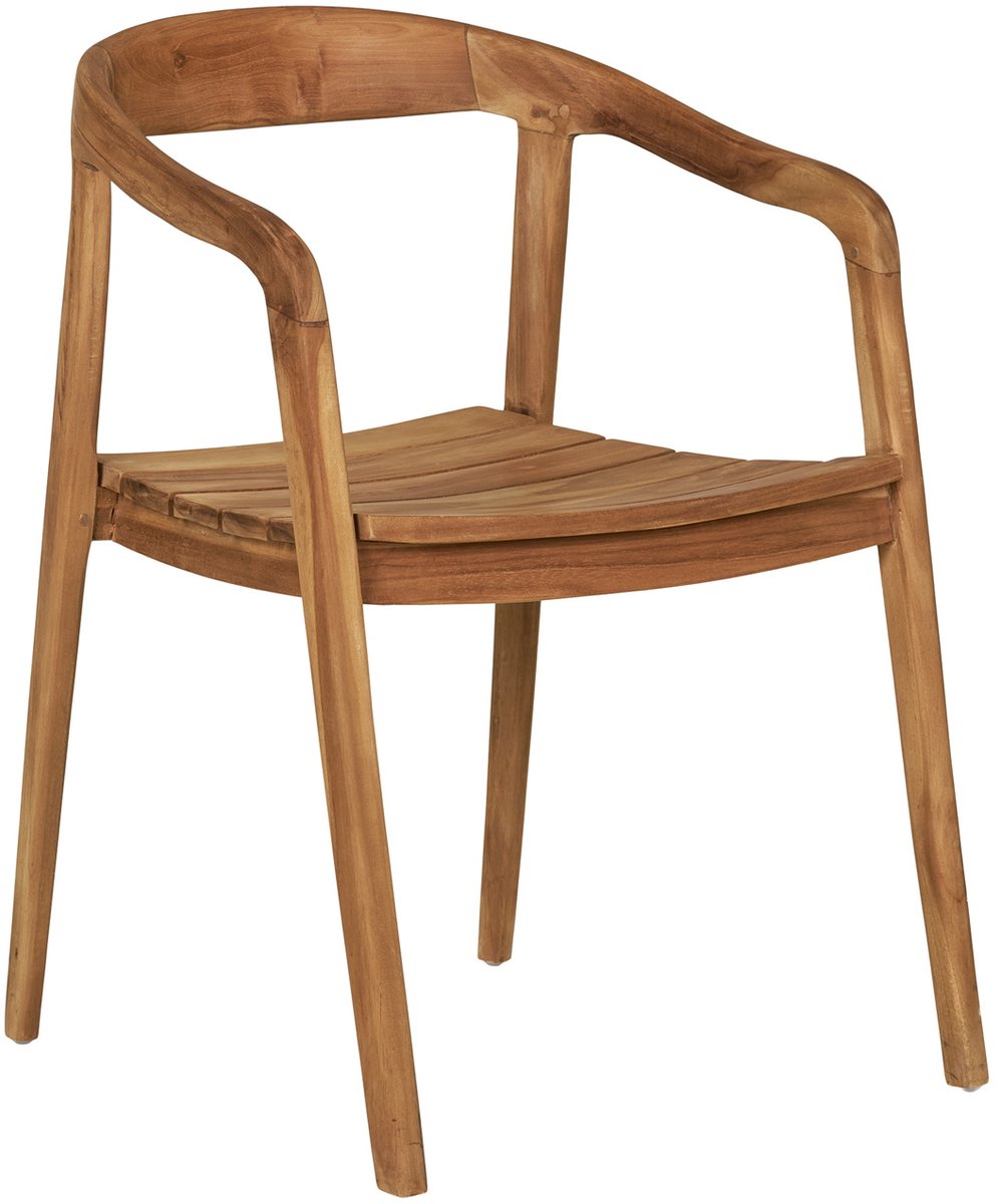House Nordic Eetkamerstoel Otero – Teakhout – Scandinavisch Design – Met Armleuningen – Naturel – 1 Stuk