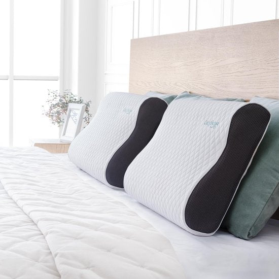CozySense® Hoofdkussen - Orthopedisch Pillow - Ergonomisch Kussen - Traagschuim Tegen Nekklachten - Incl. Kussensloop & Draagtas - Medium Hardheid