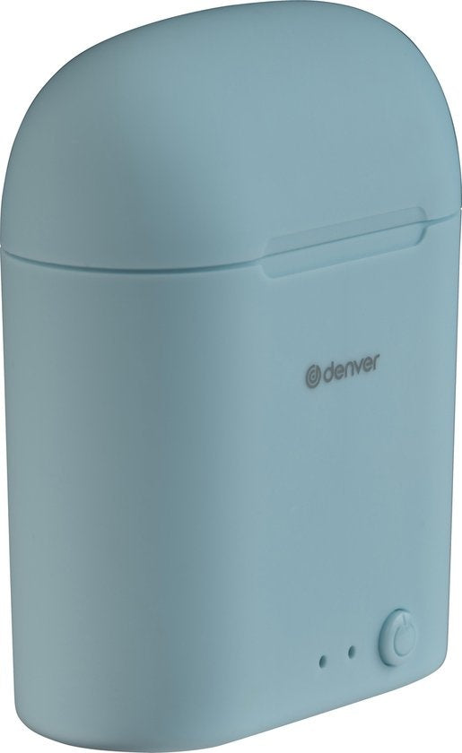 Denver TWE-46 - Earbuds - Wireless - Draadloos Oordopjes - Bluetooth - met oplaad case - handsfree - sporten - headset - In-ear - Bluetooth 5.0 - Licht blauw