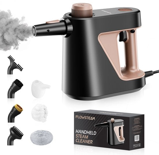 FLOWSTEAM® 7-in-1 Krachtige Handstoomreiniger - Stoomreiniger – Vlekkenreiniger - Handstomer - Voor Badkamer, Keuken, Bank & Meubels - 4 Bar & 110°C Stoom