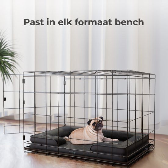 CozySense® Orthopedische Hondenmand - 60 x 42 cm - Maat S - Waterdicht Hondenbed met Wasbare Hoes - Geschikt Als Benchkussen - Zwart