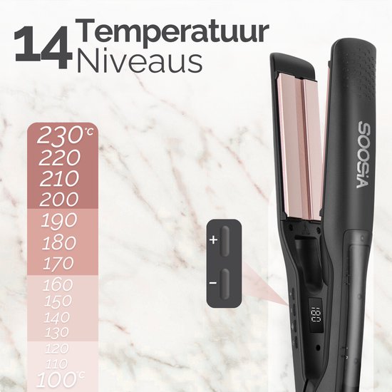Soosia SteamStyler – Stoom Stijltang & Krultang – Stoomtechnologie – Instelbaar 100°C tot 230°C