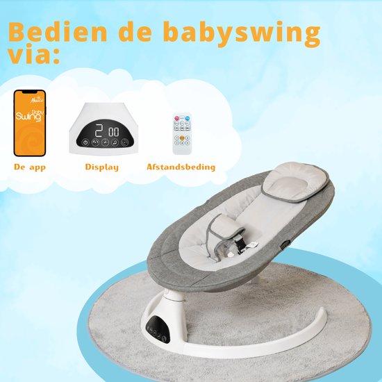 Moxica Wipstoel Elektrisch - Babyschommel - Schommelstoel - Baby Swing - Wipstoeltjes