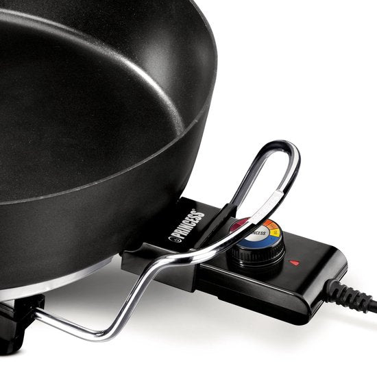 Princess 162367 XL Snackpan - Elektrische Hapjespan – Met deksel - Regelbare thermostaat - 1800W - Krachtig dubbel verwarmingselement - Groot - 5.4 Liter - 1.5 meter snoer