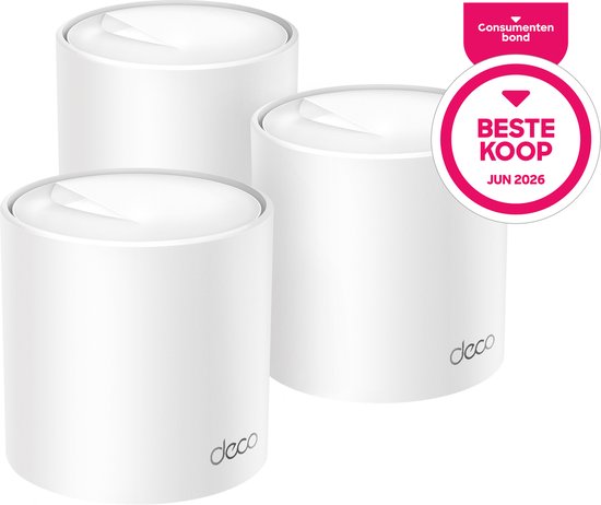 TP-Link Deco X50 - Mesh WiFi - WiFi Versterker - WiFi 6 - 3000 Mbps - 3-pack