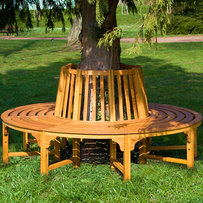 Casaria Boombank 360° - FSC®-Gecertificeerd Eucalyptushout – Bruin
