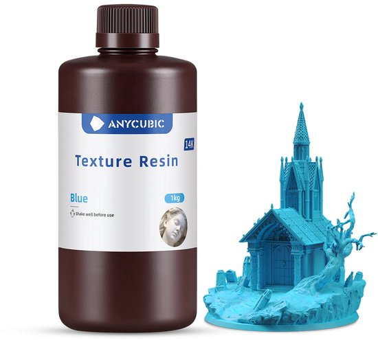 Anycubic SLA 3D printer UV Texture 14K resin 1 liter - Blauw / Blue
