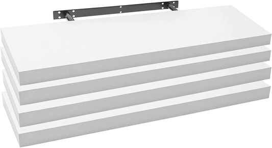 WOLTU Zwevende Wandplank 110 cm – E1 Klasse MDF – Wit – Hout