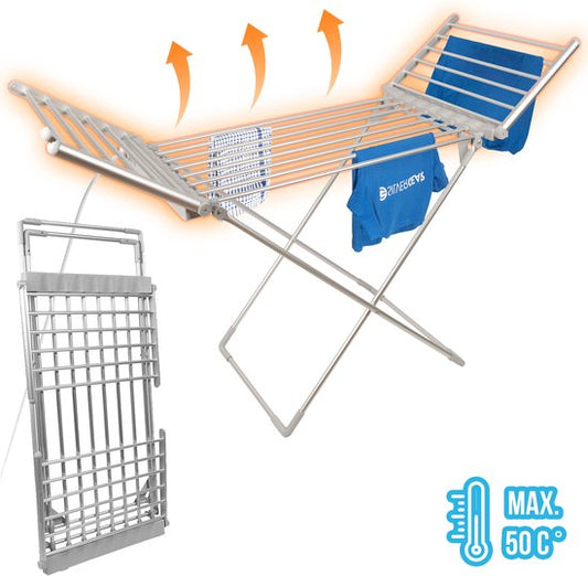 SIlvergear Elektrisch Droogrek - Verwarming  - 147 x 54 x 94 cm - Wit