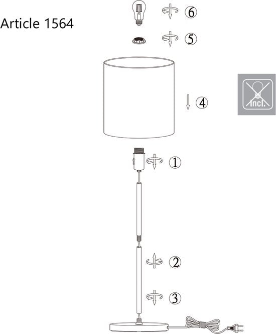 Vloerlamp Mexlite Noor - Staal