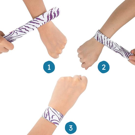 Partizzle 48x Klap Armbandjes Pakket - Slap on Bracelet / Klik Armbanden - Klaparmband Uitdeelcadeautjes - Grabbelton Armband Traktatie Cadeautjes - Voor Kinderen
