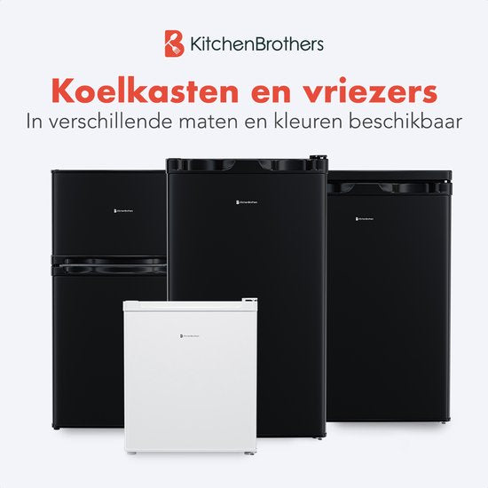 KitchenBrothers Koelkast - 81L - Tafelmodel Koelkast met Vriesvak - IJskast - Koelvriescombinatie - Frigo - Vrijstaand - Zwart