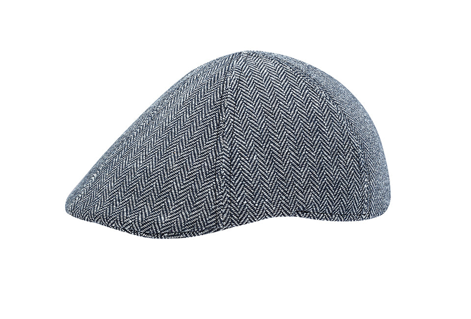 Milanoro Platte Pet in Navy – Tijdloos Visgraatmotief – Warm, Ademend en Stijlvol voor de Winter
