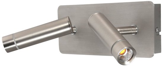 Wandlamp Volari 4713ST staal 2-lichts met draaibare en kantelbare koppen - Steinhauer