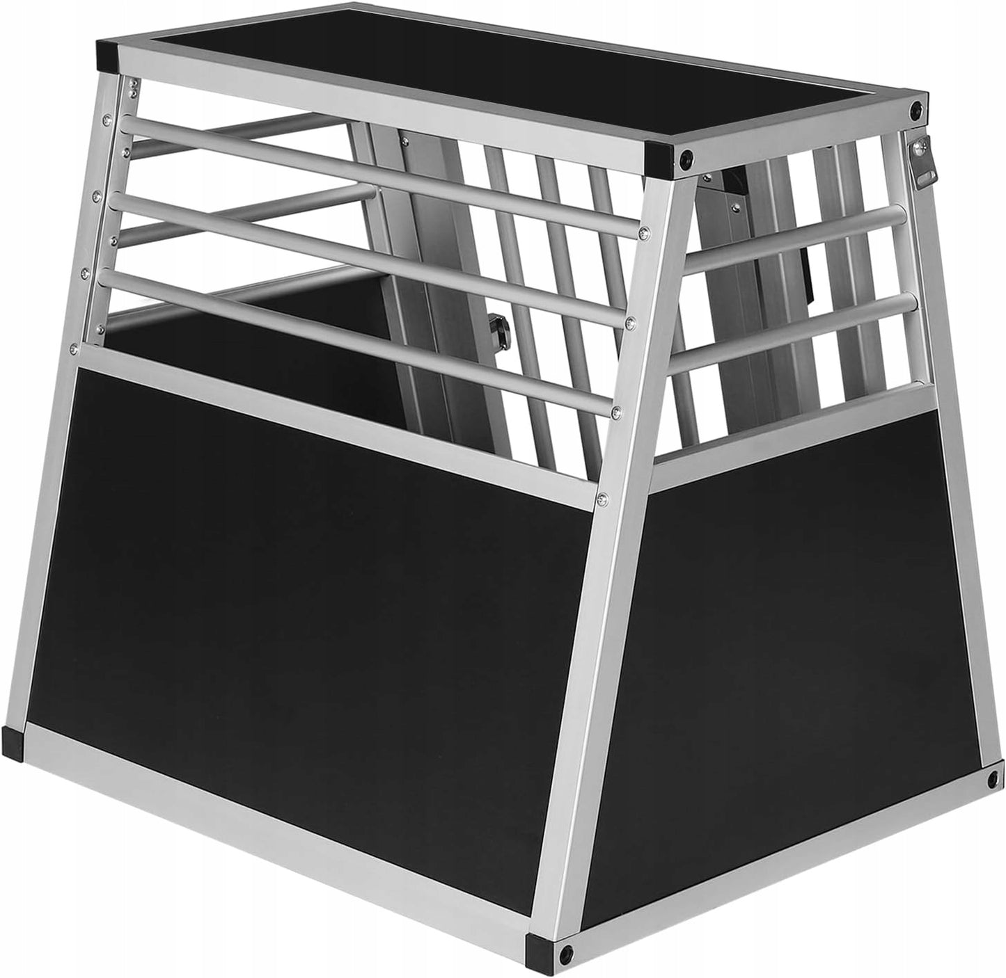 Woltu Aluminium Hondenkooi voor Auto met Sleutel - Zwart - 50 x 60 x 60 cm