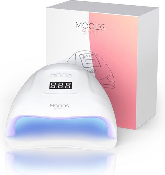 Moods Gellac Professionele Luxe UV Nagellamp - Nageldroger - Bedienbaar met Knoppen - Krachtige LED Lamp - Wit