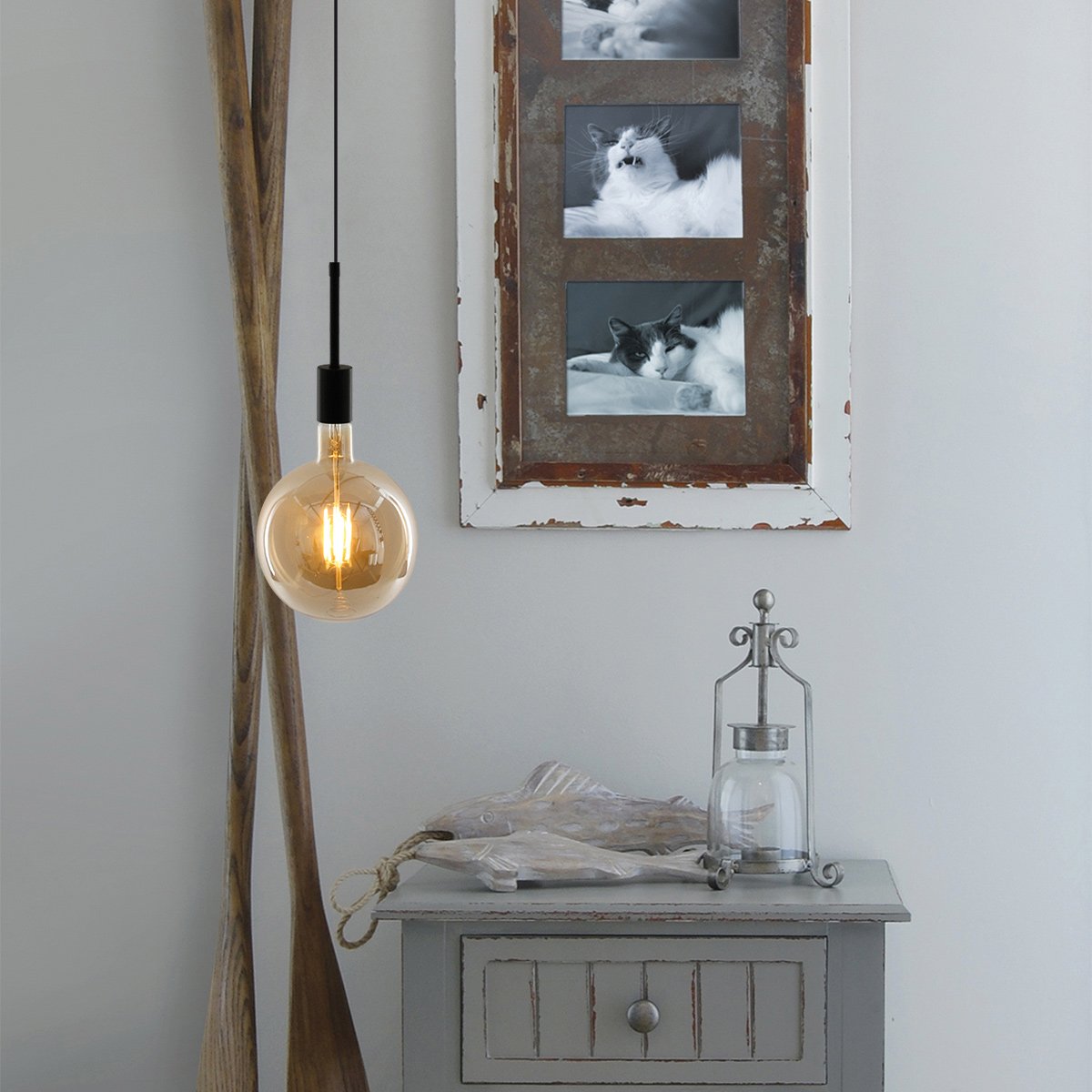Hanglamp Minimalics 2701ZW Zwart - Verstelbaar in hoogte (42-170 cm) - Kunststof, Metaal - Mexlite