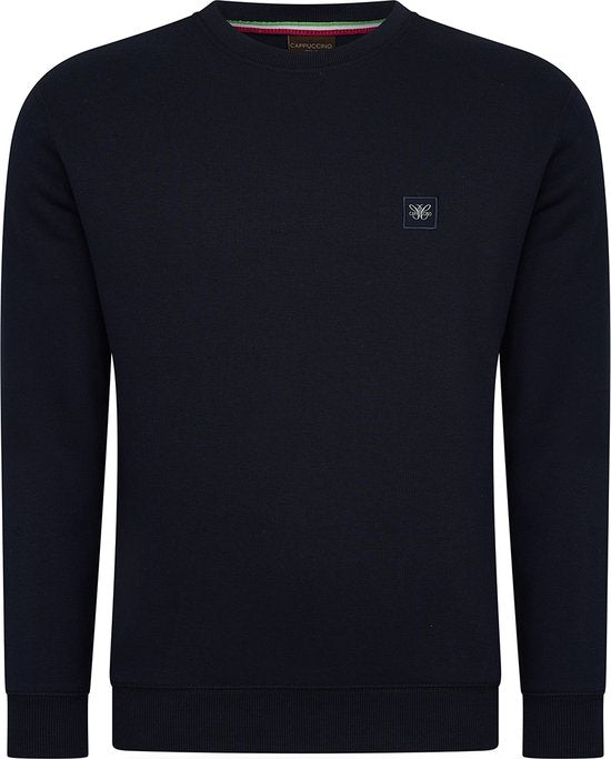 Cappuccino Italia - Heren Sweaters Prato Sweater - Blauw - Maat XXL