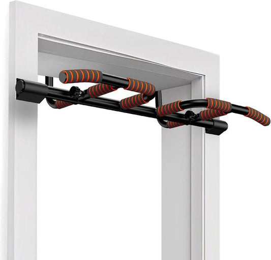 DH FitLife Optrekstang, deurkozijnen zonder schroeven, glijdt niet weg met multigreep-posities, pull-up bar deur, rekstang, turnstang, deurrek om op te hangen, voor deurkozijnen, 65-92 cm