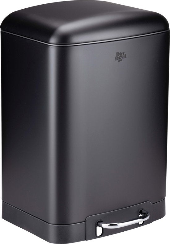 Dirt Devil Pedaalemmer 12 Liter - Prullenbak Badkamer - RVS - Zwart
