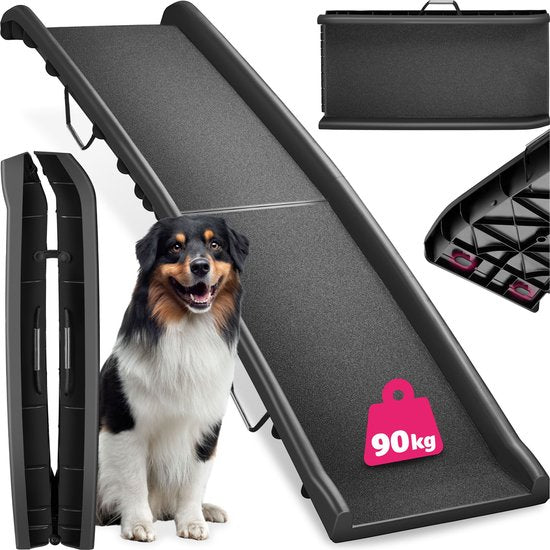 tectake® - Hondenloopplank Paw Step - Loopplank Hondentrap - Trap Hond - inklapbaar en antislip, tot 90kg