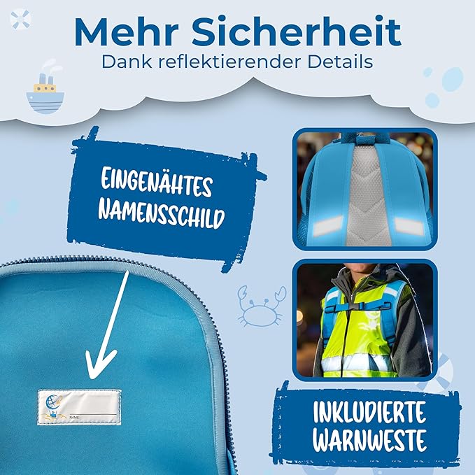 REISERACKER Kinderrugtas Adventure blauw