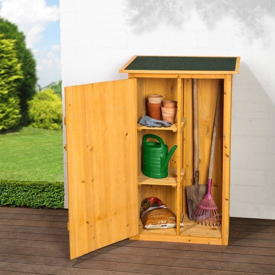 TecTake - Houten tuinkast Taman - met vlak dak - afm. 75 x 56 x 118 cm - 404565