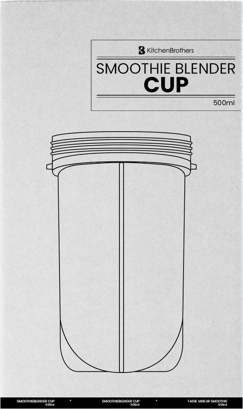 KitchenBrothers Smoothieblender Cup - 600 ml - 1 stuks - Alleen geschikt voor KitchenBrothers