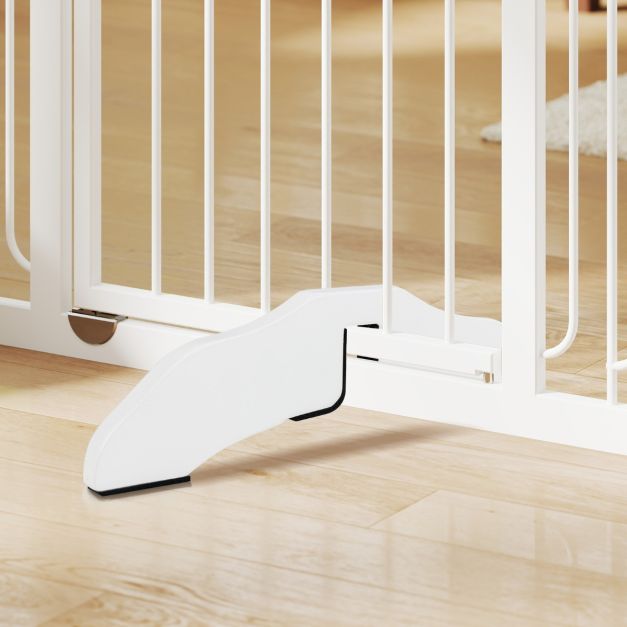Coast 2 Houten Barrièresteunen voor Dierenhek – 30,5 x 9 x 1,9 cm – Wit – Versterkte Stabiliteit voor 2 cm Dikke Panelen