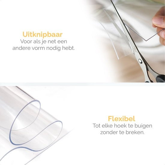 Goliving Vloerbeschermer bureaustoel – Bureaustoelmat – PVC – Geluiddempend – Voor harde vloeren – 90 x 120 cm – Transparant