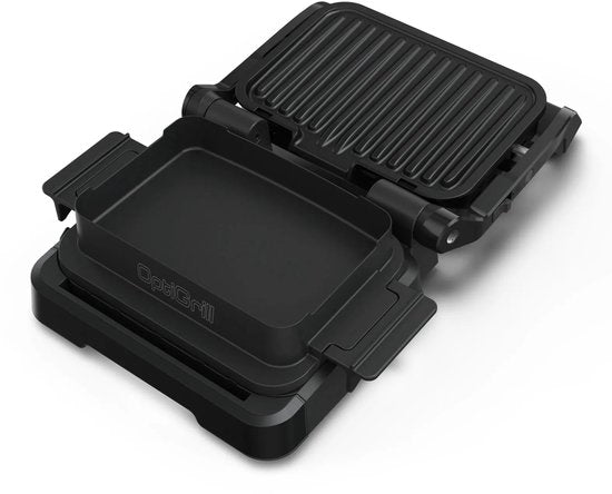 Tefal OptiGrill 4in1 GC7748 – Intelligente Contactgrill – Grill, Tafelbarbecue, Oven en Complete Maaltijd – 9 Automatische programma's – Gaarheidsindicator – 2100W – Zwart/RVS