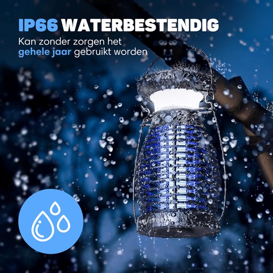 Vulpes Goods® Verjager Muggenlamp PRO – Elektrische Insectenlamp – UV & Nachtlamp – Zonne-energie – Waterdicht