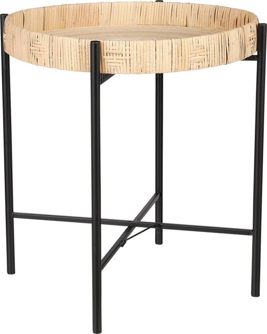 Mica Decorations Kaj Bijzettafel - H51 x Ø45 cm - Rotan - Bruin