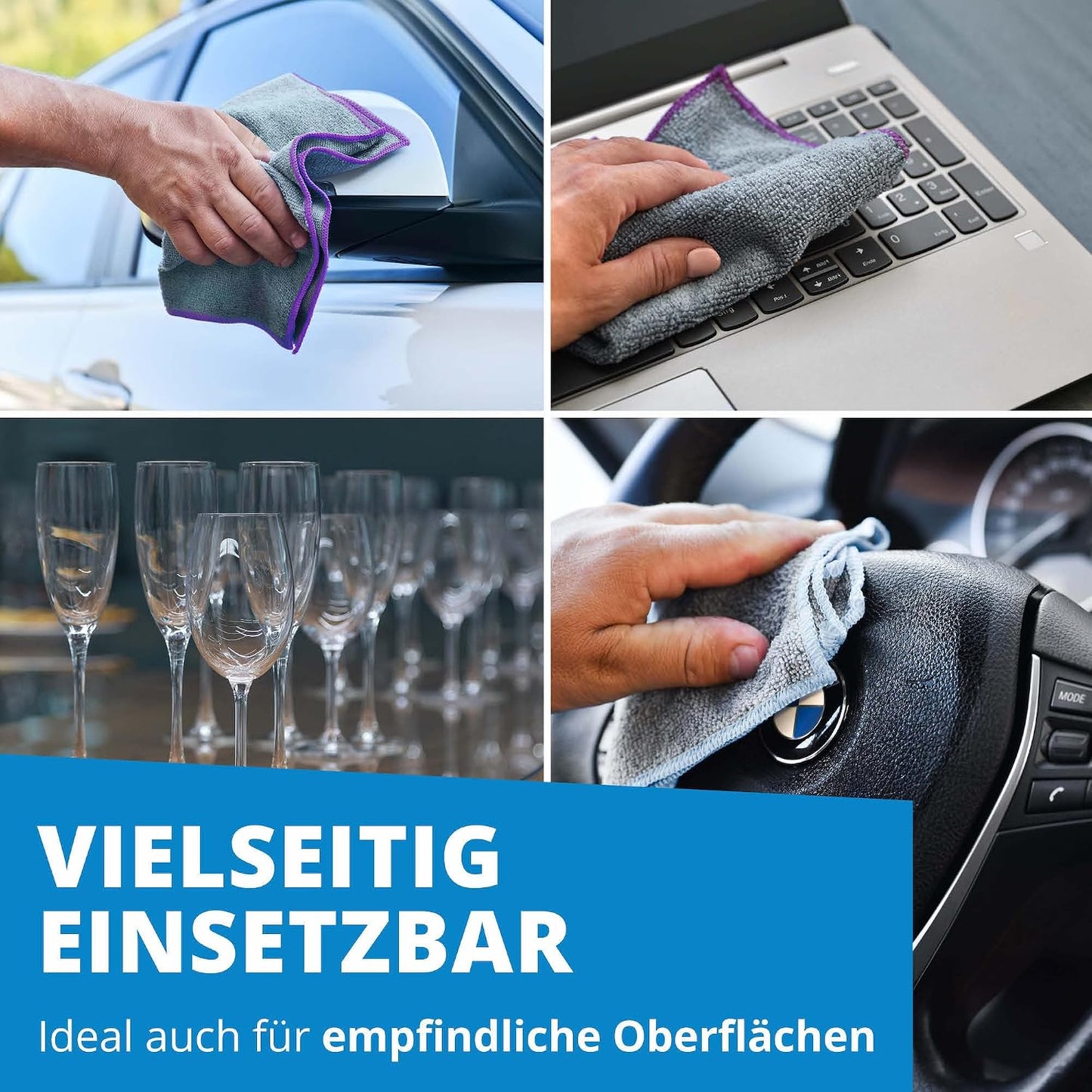 LICARGO Microvezeldoeken Auto - 30 x 30 cm - 220 g/m² - Set van 6