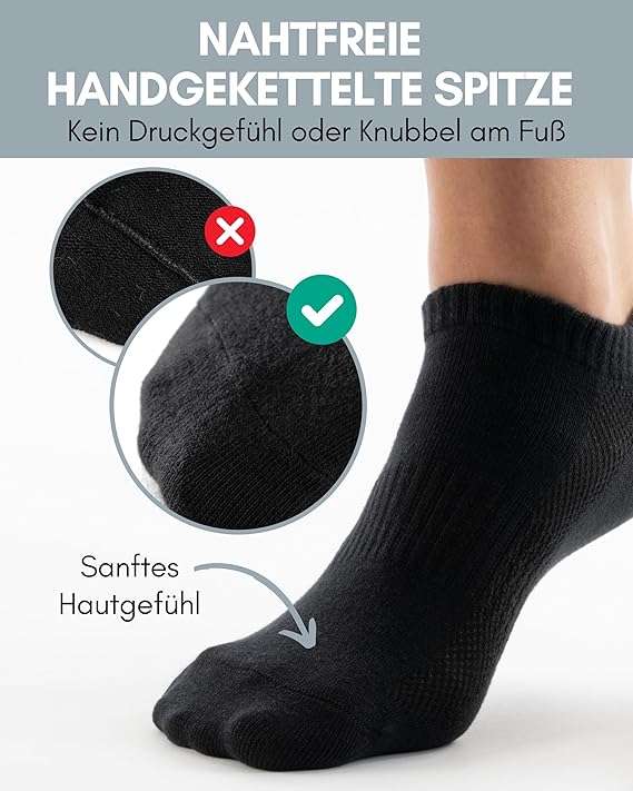Heldenwerk 10 paar premium sneakersokken voor dames en heren - Korte sokkenset van gekamd katoen - Maat 47-50