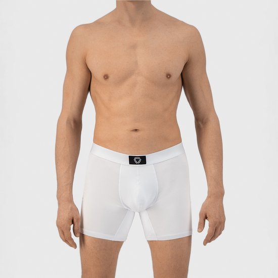 Fibershirts Anti-Zweet Boxershort - Ingebouwde Zweetpad - Ademend MicroModal - Anti-Transpiratie - Heren - Maat XL - Wit