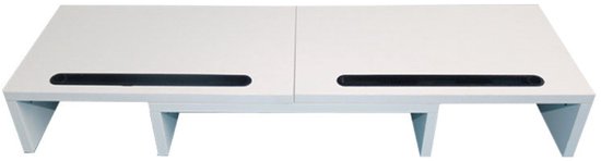 Ceruzo Monitor Verhoger - Voor 1 of 2 Schermen - Verstelbaar 80-112.5 cm - Wit