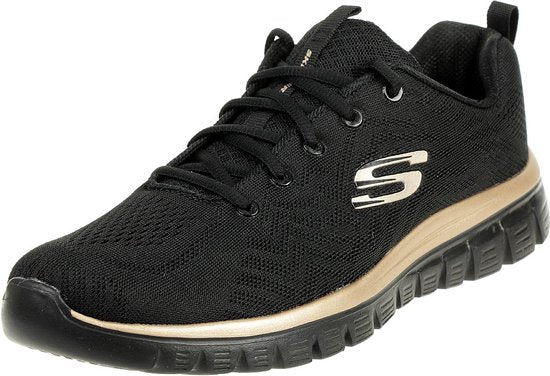Skechers Sport Dames GRACEFUL GET CONNECTED Dames Zwart/Rosegoud 12615 BKRG