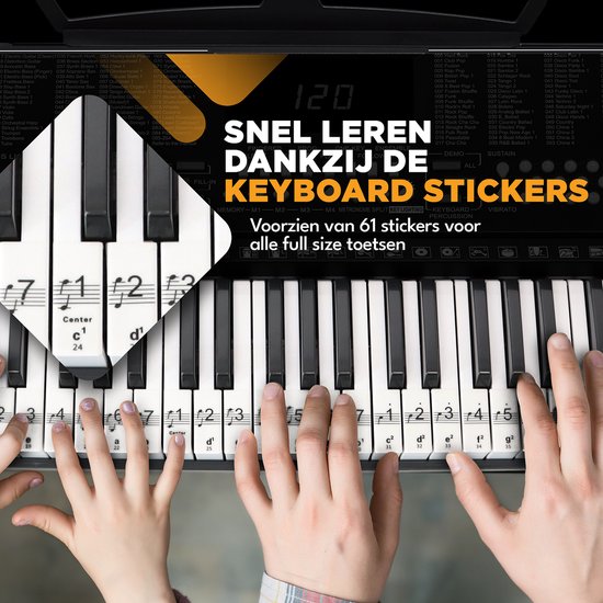 Finesse Keyboard Piano - Verlichting - Statief & Accessoires - 61 Toetsen - Digitale Piano - Elektrische Piano - Kind